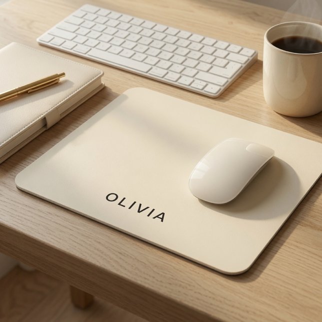 Personalisierte Buttercreme-Name  Mousepad (Von Creator hochgeladen)