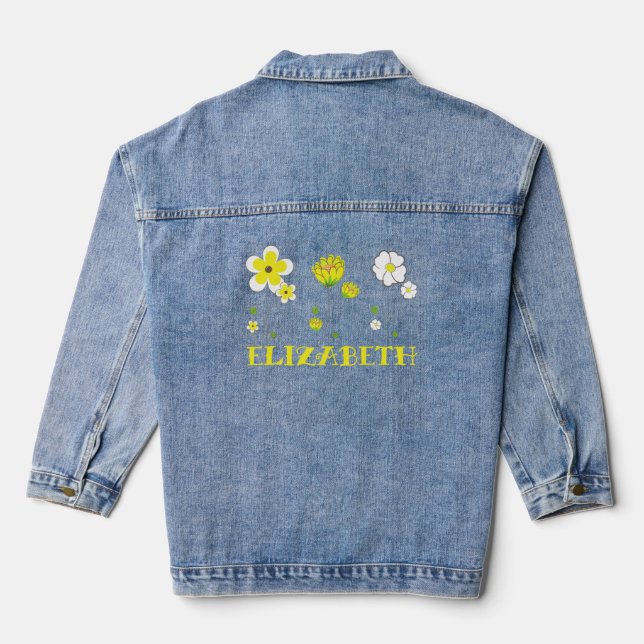 Personalisierte Buttercup-Blume Jeansjacke (Rückseite)