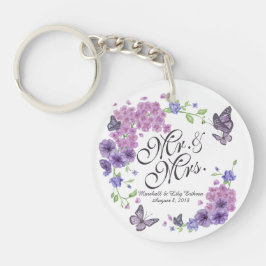 Personalisierte Butterfliegen Floral Wedding Schlü Schlüsselanhänger