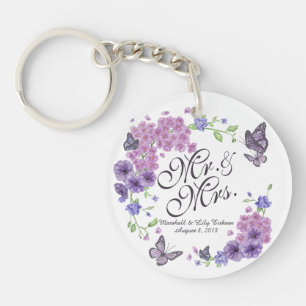 Personalisierte Butterfliegen Floral Wedding Schlü Schlüsselanhänger