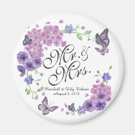 Personalisierte Butterfliegen-Hochzeit | Magnet