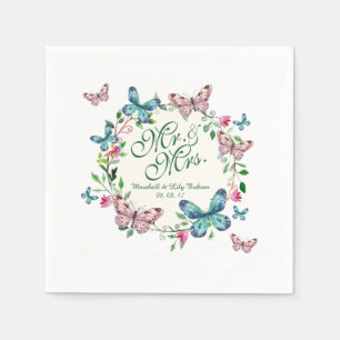 Personalisierte Butterfly-Heirat   Serviette
