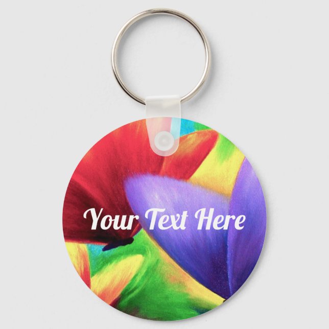 Personalisierte Butterfly-Malerei Keyrings Schlüsselanhänger (Vorderseite)