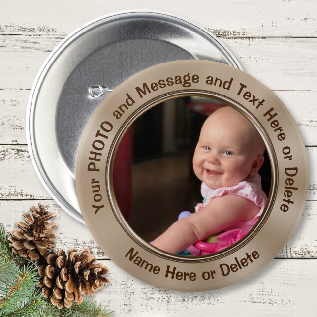 Personalisierte Buttone mit Ihrem Foto oder Logo u Button (Personalized photo button pins. Sports pins, personalised button pins, party button pins, pin favors)
