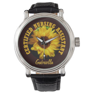 Personalisierte C.N.A. Sonnenblumenüberwachung Armbanduhr