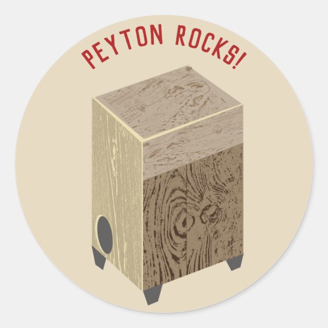 Personalisierte Cajon Drum Stickers (Vorderseite)