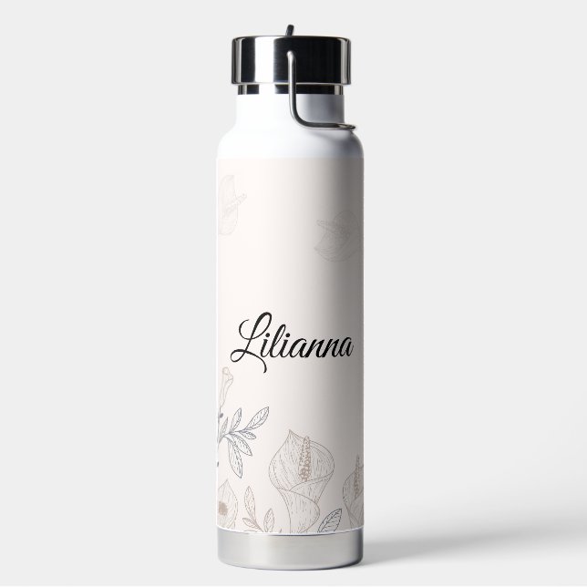 Personalisierte Calla-Lilien Trinkflasche (Links)