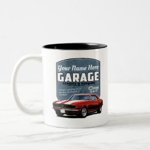 Personalisierte Camaro Garage Zweifarbige Tasse
