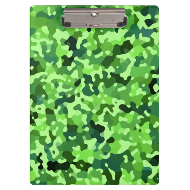 Personalisierte Camouflage Muster - Grün Blau Klemmbrett (Vorderseite)