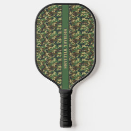 Personalisierte Camouflage Woodland Military Print Pickleball Schläger