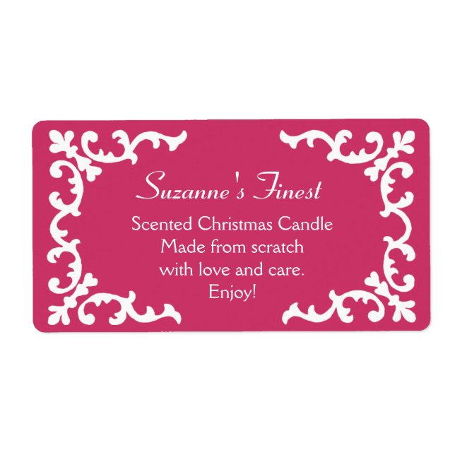 Personalisierte Candle- oder Canning Jar Pink-Besc (Vorne)