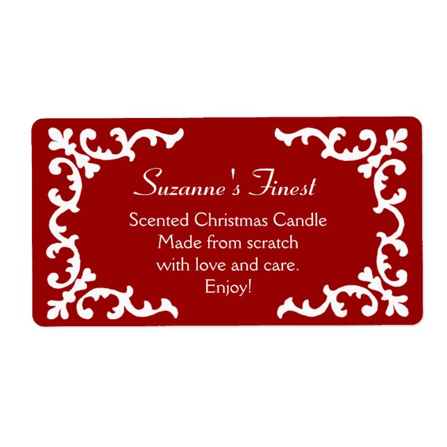 Personalisierte Candle oder Canning Jar Red Label (Vorne)