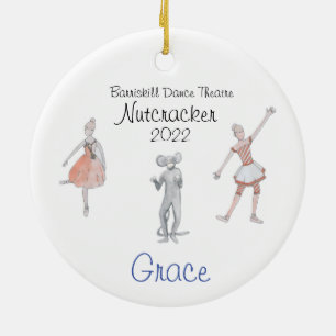 Personalisierte Candy Cane/Blume/Rat Nutcracker Keramik Ornament
