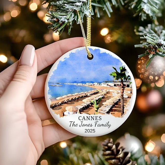 Personalisierte Cannes, französisches Geschenk Keramik Ornament (Von Creator hochgeladen)
