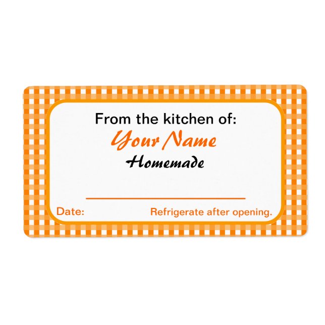 Personalisierte Canning-Labels für Jars Orange-Kar (Vorne)