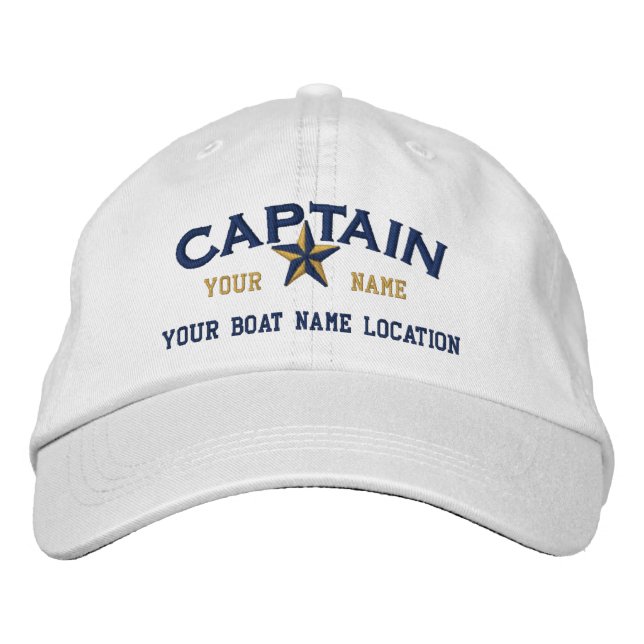 Personalisierte CAPTAIN Star Ball Cap Stickerei Bestickte Baseballkappe (Vorderseite)