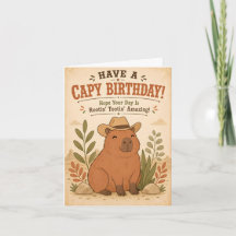 Personalisierte Capybara-Cowboy-Geburtstagskarte l