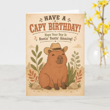 Personalisierte Capybara-Cowboy-Geburtstagskarte l