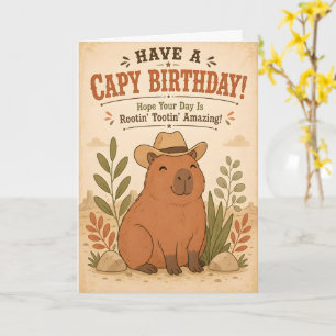 Personalisierte Capybara-Cowboy-Geburtstagskarte l Karte