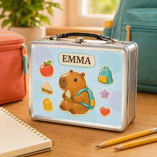 Personalisierte Capybara-Kinder-Schule-Metall-Lunc Metall Brotdose