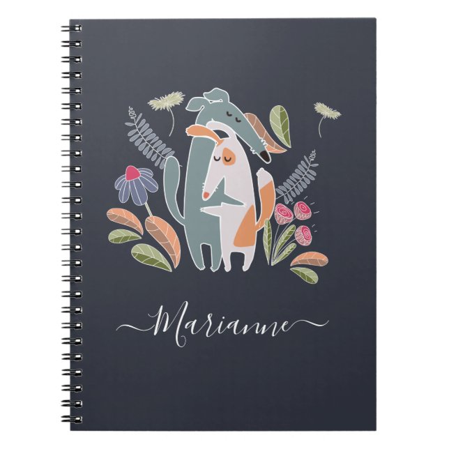 Personalisierte Cartoon Hunde Kinderschule Notizblock (Vorderseite)