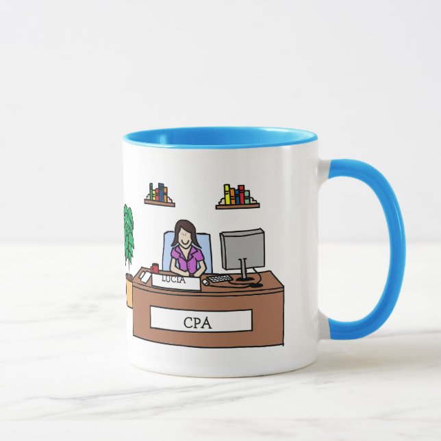 Personalisierte Cartoonbecher Buchhaltung oder CPA Tasse (Rechts)