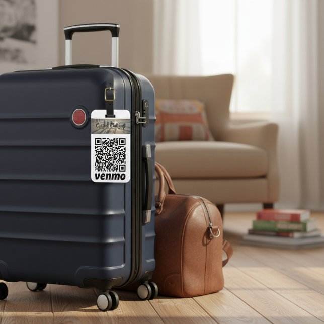 Personalisierte Cash App & Venmo QR Code Gepäckanh Gepäckanhänger (Personalized Cash App & Venmo QR Code Luggage Tag)