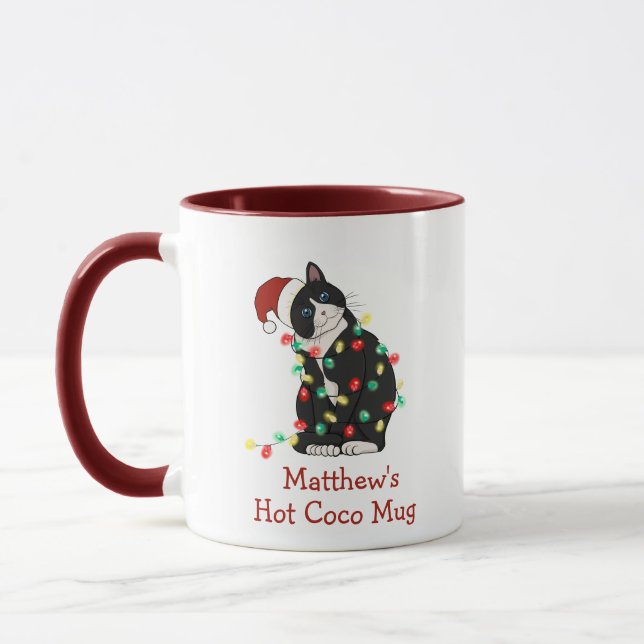 Personalisierte Cat Hot Coco Tasse (Links)
