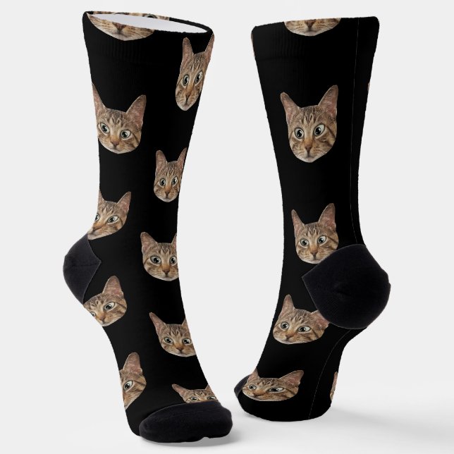 Personalisierte Cat Lovers Sounds mit benutzerdefi Socken (Gewinkelt)