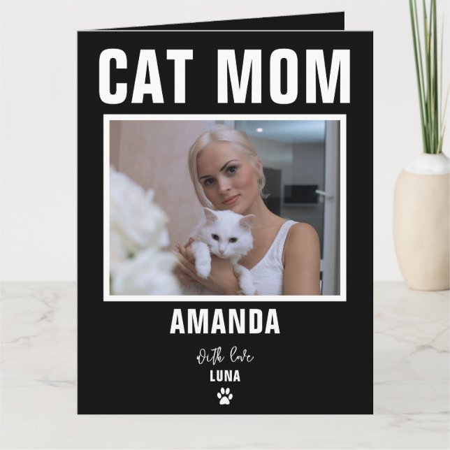 Personalisierte Cat Mama benutzerdefinierte Foto-K Karte (Vorderseite)