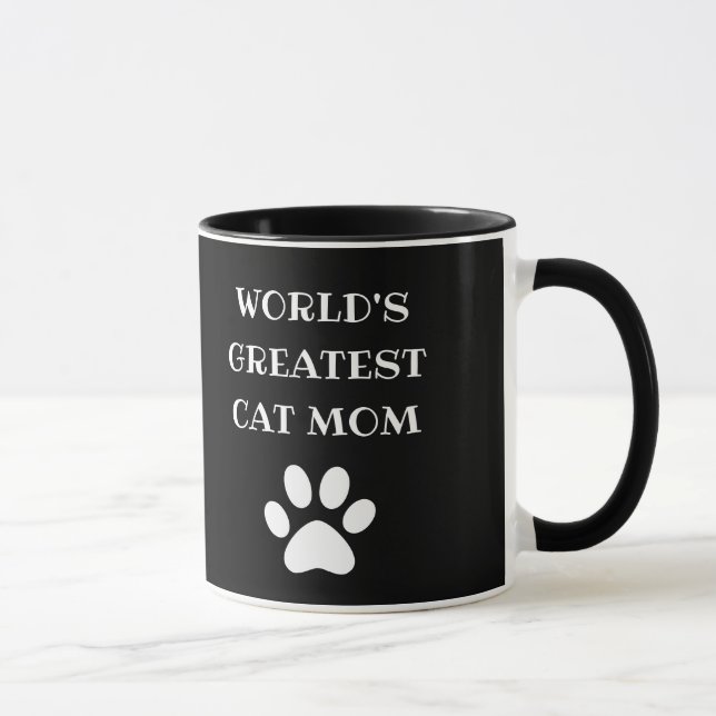 Personalisierte Cat-Mama mit der größten Katzenanz Tasse (Rechts)