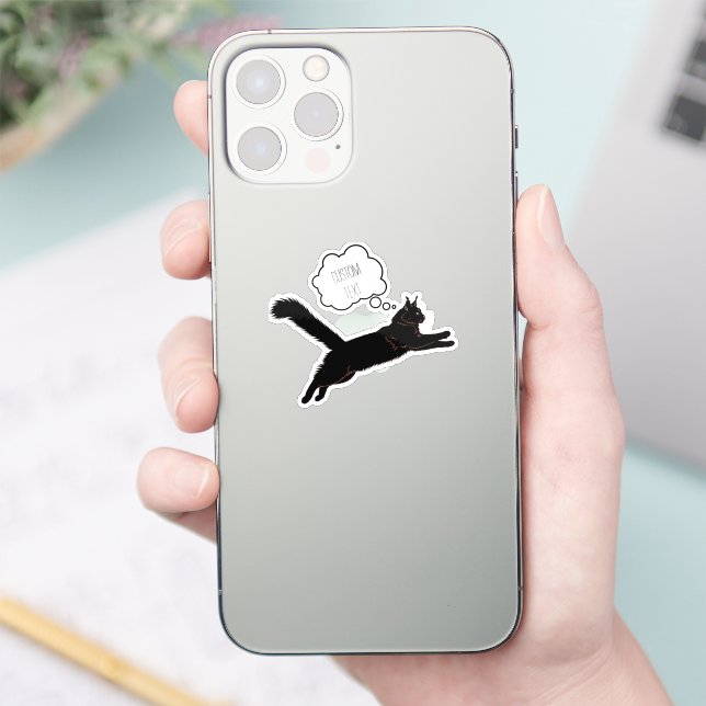 Personalisierte Cat Silhouette Notebook-Aufkleber Aufkleber (Telefon)