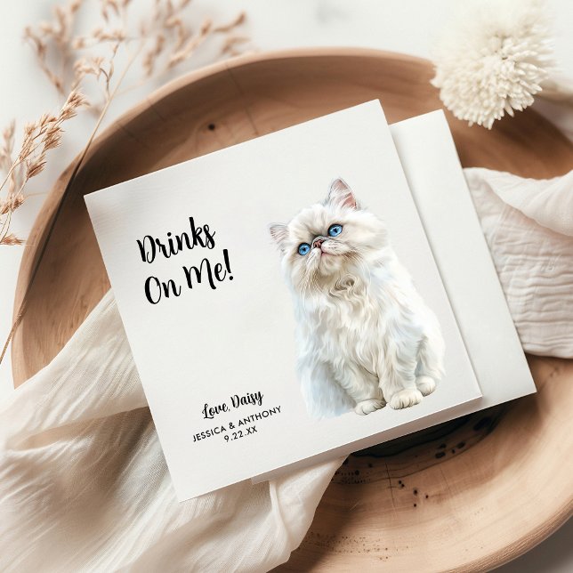 Personalisierte Cat Wedding Serviette (Von Creator hochgeladen)