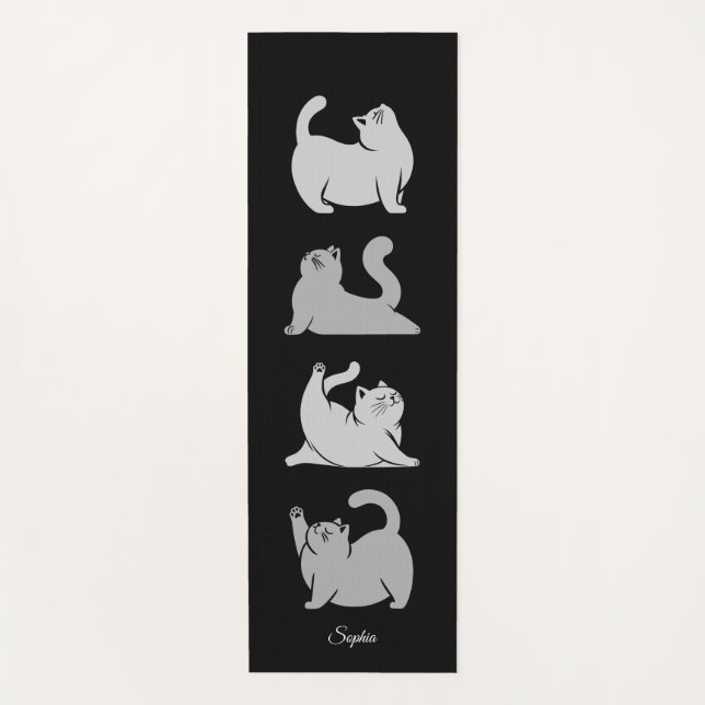 Personalisierte Cat Yoga Mat, Individuelle Name Gy Yogamatte (Vorderseite)