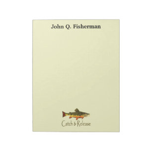 Personalisierte Catch & Release Bachforellen-Flieg Notizblock