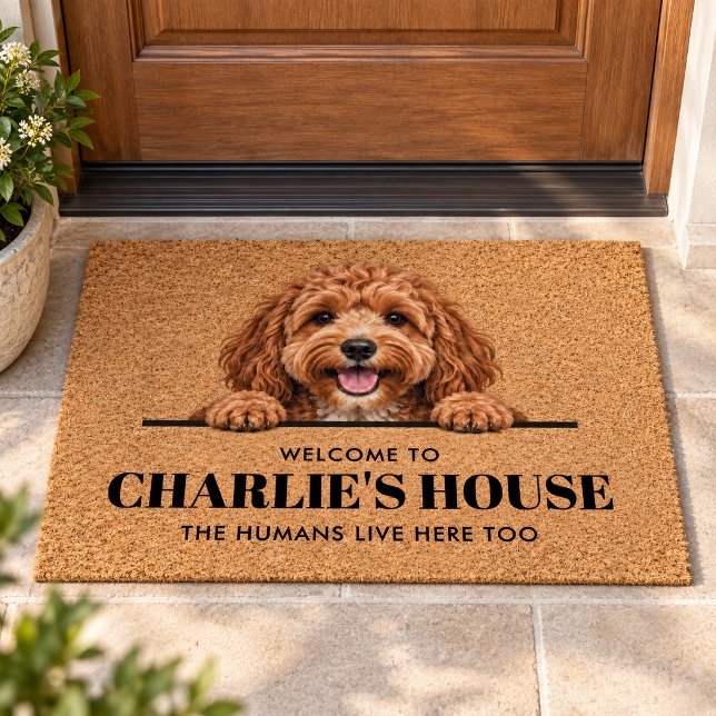 Personalisierte Cavapoo-Hunde-Willkommensmatte Fußmatte (Personalized Cavapoo Dog Welcome Doormat
)