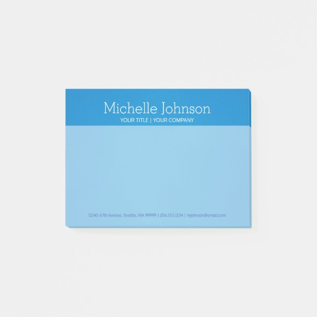 Personalisierte Cerulean Blue Grainy Textur Post-it Klebezettel (Vorderseite)