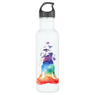 PERSONALISIERTE CHAKRA LOTOS-YOGA-WASSER-FLASCHE TRINKFLASCHE