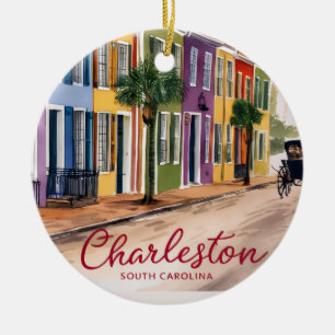 Personalisierte Charleston South Carolina Hochzeit Keramik Ornament