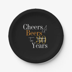 Personalisierte Cheers und Biere 30. Geburtstagsfe Pappteller