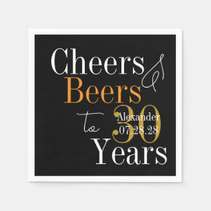 Personalisierte Cheers und Biere 30. Geburtstagsfe Serviette