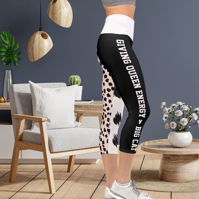 Personalisierte Cheetah Leopard Big Cat Muster Spo Capri Leggings (Von Creator hochgeladen)