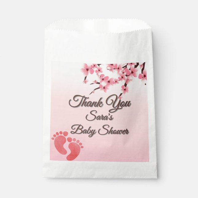 Personalisierte Cherry Blossom Baby Dusche Beutel Geschenktütchen (Vorderseite)