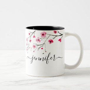 Personalisierte Cherry Blossom Brautparty Hochzeit Zweifarbige Tasse