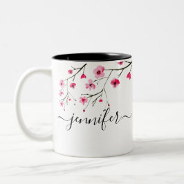 Personalisierte Cherry Blossom Brautparty Hochzeit Zweifarbige Tasse