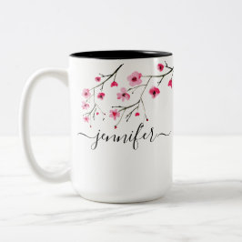 Personalisierte Cherry Blossom Brautparty Hochzeit Zweifarbige Tasse