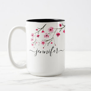 Personalisierte Cherry Blossom Brautparty Hochzeit Zweifarbige Tasse