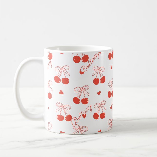 Personalisierte Cherry-Kaffee-Tasse Kaffeetasse (Links)