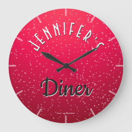 Personalisierte Cherry Soda Retro Diner Clock Große Wanduhr