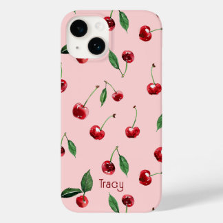 Personalisierte Cherry-Telefonzelle, rosa Case-Mate iPhone 14 Hülle